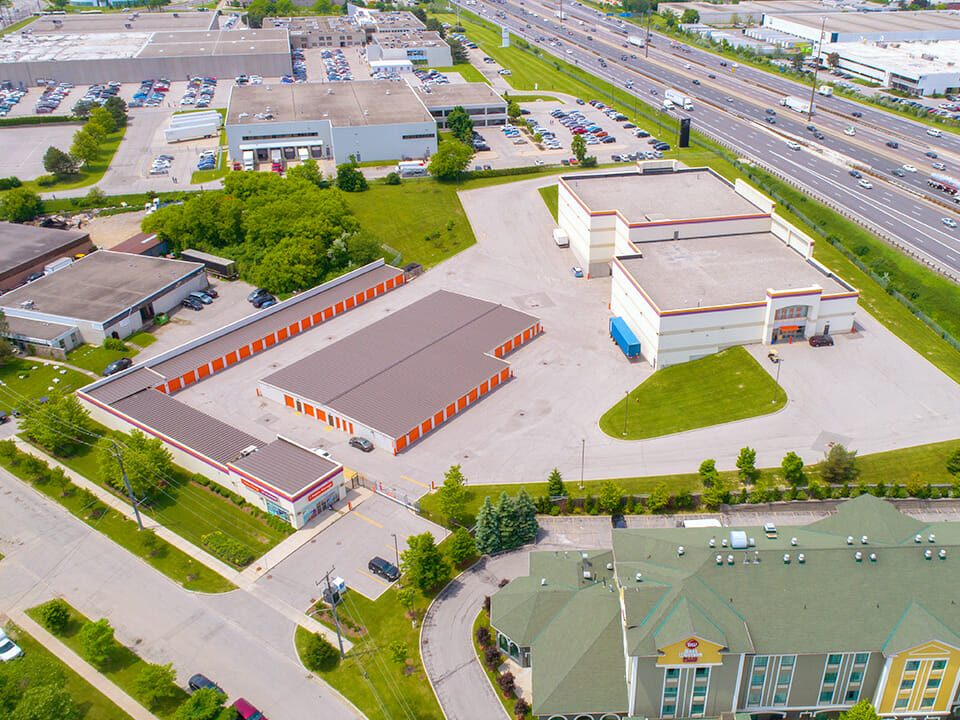 Public Storage Scarborough - Estate Dr - Panoramic aerial view
